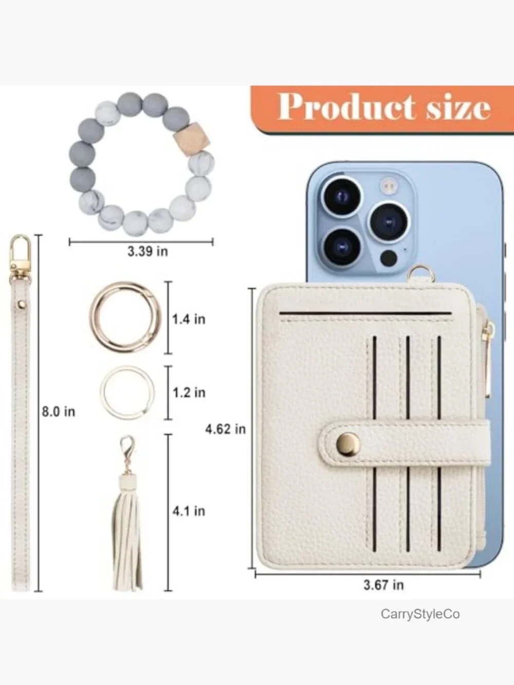 Wristlet Keychain Wallet RFID Blocking Credit Card Holder Beaded Tassel
